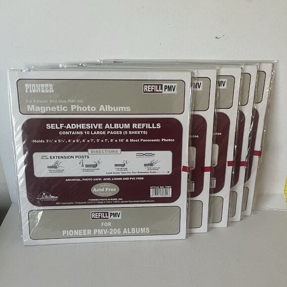 5 Pioneer Magnetic Photo Albums Self Adhesive Refills 5 Sheets for Style PMV-206 - Picture 4 of 5